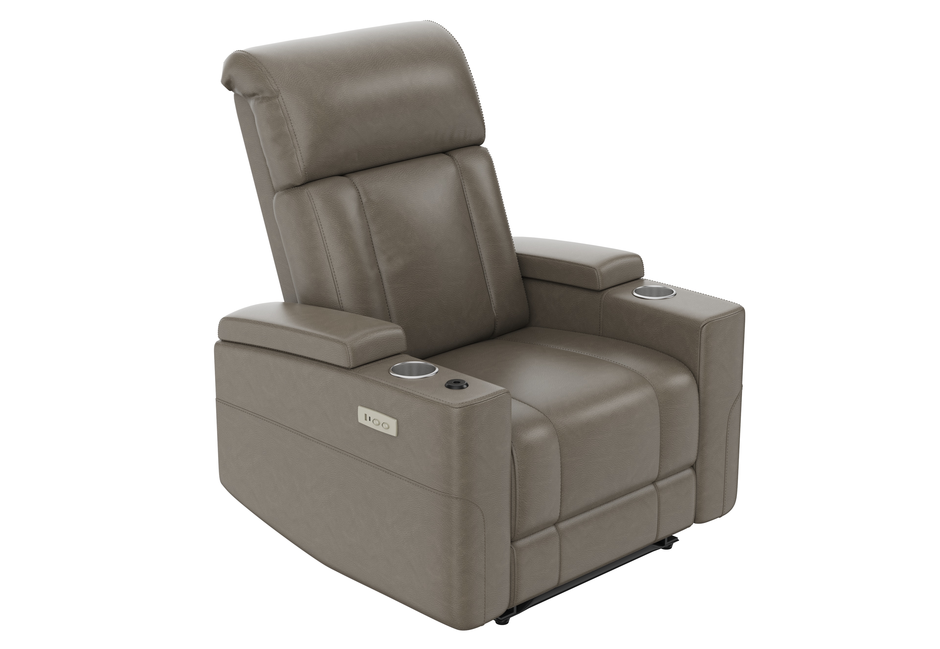 Electric Power Recliner Sofa With Double Cup Holders And Storage_voghion.com